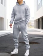 Clive | Herren Kapuzen-Loungewear-Set mit Jogginghose, bequemer Zweiteiler | Nomadnts | Grau