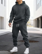 Clive | Herren Kapuzen-Loungewear-Set mit Jogginghose, bequemer Zweiteiler | Nomadnts | Dunkelgrau