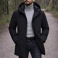 Cody | Wintermantel mit Kapuze für Herren, wetterfester Herbstmantel | Nomadnts | Schwarz