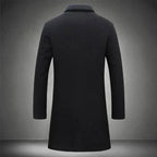 Cole | Herren schmal geschnittener langer Übermantel, tailliert geschnittener Herbstmantel | Nomadnts | Darkgrey
