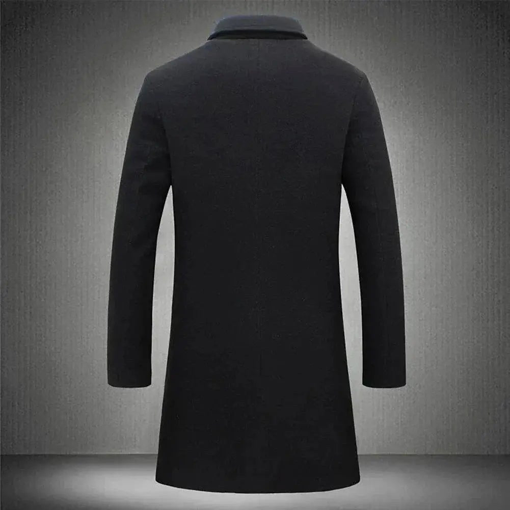 Cole | Herren schmal geschnittener langer Übermantel, tailliert geschnittener Herbstmantel | Nomadnts | Darkgrey