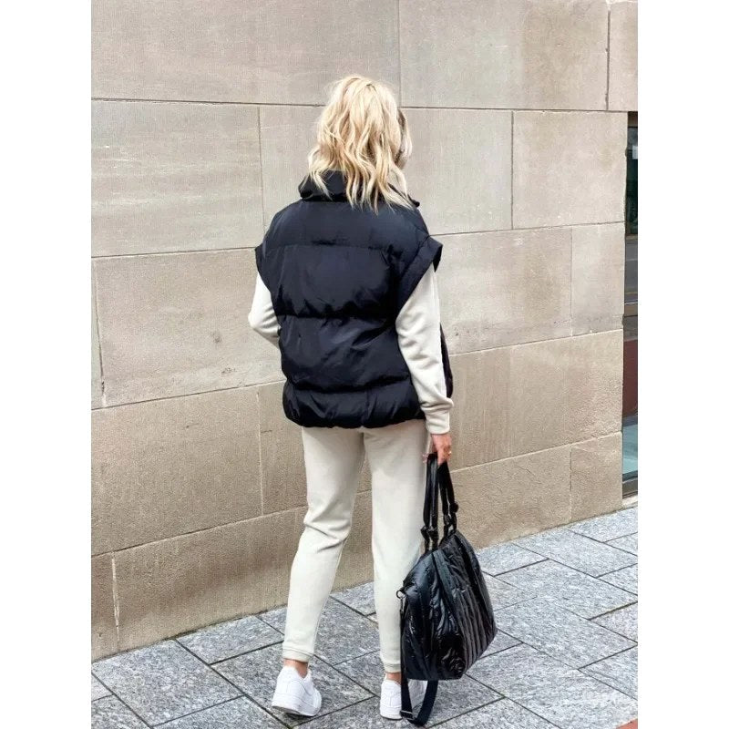 Colette | Damen ärmellose gesteppte Steppweste, Gilet mit Stehkragen | Nomadnts | Green