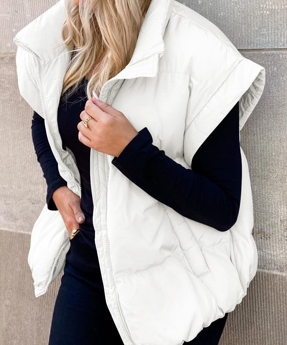 Colette | Damen ärmellose gesteppte Steppweste, Gilet mit Stehkragen | Nomadnts | Black