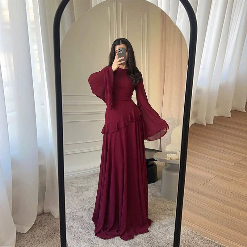 Colette | Damen gestuftes Maxikleid mit Trompetenärmeln, formelles Kleid für Hochzeitsgäste | Nomadnts | Nomadnts