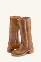 Colette | Damen Western-Lederstiefel, Herbststiefel mit spitzer Zehenpartie | Nomadnts | Dark brown