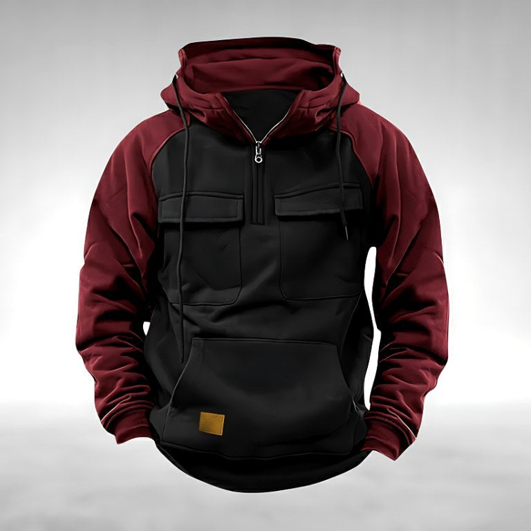 Colin | Dicker Herren-Kapuzenpullover aus Baumwollmix, warmer Utility-Hoodie | Nomadnts | Pink
