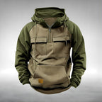 Colin | Dicker Herren-Kapuzenpullover aus Baumwollmix, warmer Utility-Hoodie | Nomadnts | Schwarz