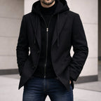 Connor | Herren-Mantel mit Double-Layer-Optik und tailliertem Schnitt, Mantel aus strukturiertem Wollmix | Nomadnts | Camel