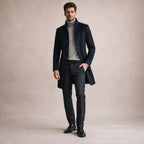 Cooper | Einreihiger Trenchcoat für Herren aus Wollmix, taillierter Herbstmantel | Nomadnts