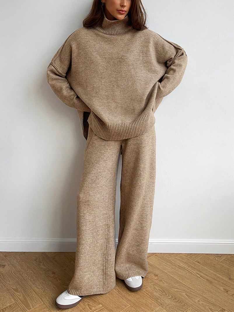 Corinne | Damen Oversized Zweiteiler-Set, weit geschnittenes Loungeset mit Rollkragen | Nomadnts | Nomadnts