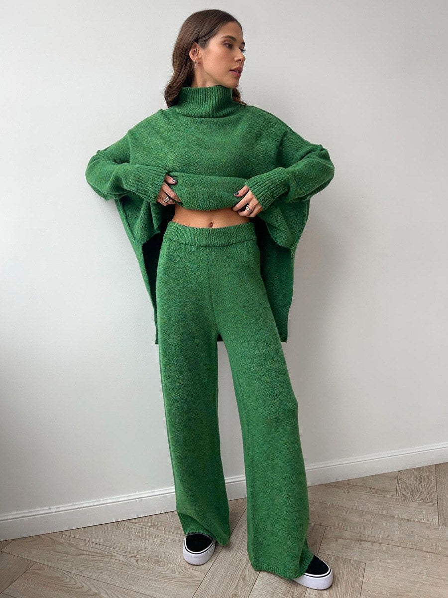 Corinne | Damen Oversized Zweiteiler-Set, weit geschnittenes Loungeset mit Rollkragen | Nomadnts | Nomadnts