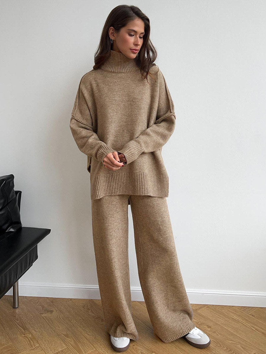 Corinne | Damen Oversized Zweiteiler-Set, weit geschnittenes Loungeset mit Rollkragen | Nomadnts | Nomadnts