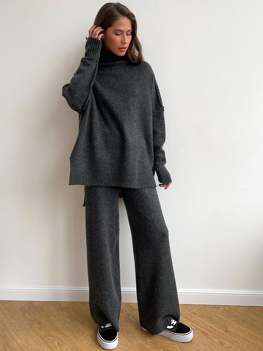 Corinne | Damen Oversized Zweiteiler-Set, weit geschnittenes Loungeset mit Rollkragen | Nomadnts | Nomadnts