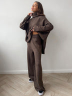 Corinne | Damen Oversized Zweiteiler-Set, weit geschnittenes Loungeset mit Rollkragen | Nomadnts | Nomadnts