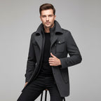Dean | Wintermantel für Herren aus Wollmix, strukturierter Mantel im Trenchcoat-Stil | Nomadnts