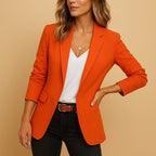 Delphine | Damen eng geschnittener Blazer mit einem Knopf, tailliert geschnittene Jacke | Nomadnts | Nomadnts