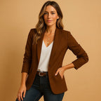 Delphine | Damen eng geschnittener Blazer mit einem Knopf, tailliert geschnittene Jacke | Nomadnts | Nomadnts