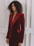 Delphine | Damen Blazer mit einem Knopf und Schlaghose, Zweiteiler mit Kontrast-Revers | Nomadnts | Nomadnts