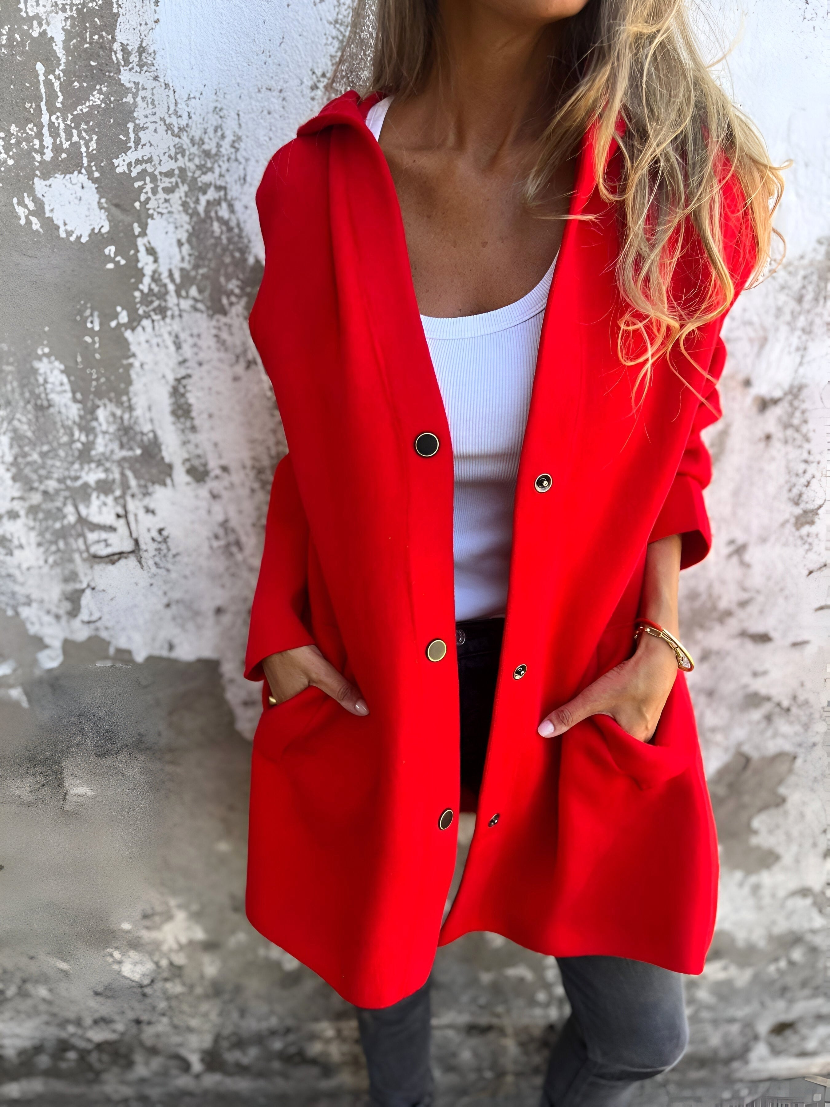 Denise | Damen Kapuzenjacke aus Baumwollmix, locker geschnittene Übergangsjacke | Nomadnts | Gray