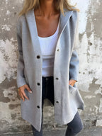 Denise | Damen Kapuzenjacke aus Baumwollmix, locker geschnittene Übergangsjacke | Nomadnts | Brown