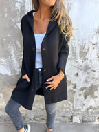 Denise | Damen Kapuzenjacke aus Baumwollmix, locker geschnittene Übergangsjacke | Nomadnts | Green