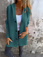 Denise | Damen Kapuzenjacke aus Baumwollmix, locker geschnittene Übergangsjacke | Nomadnts | Purple