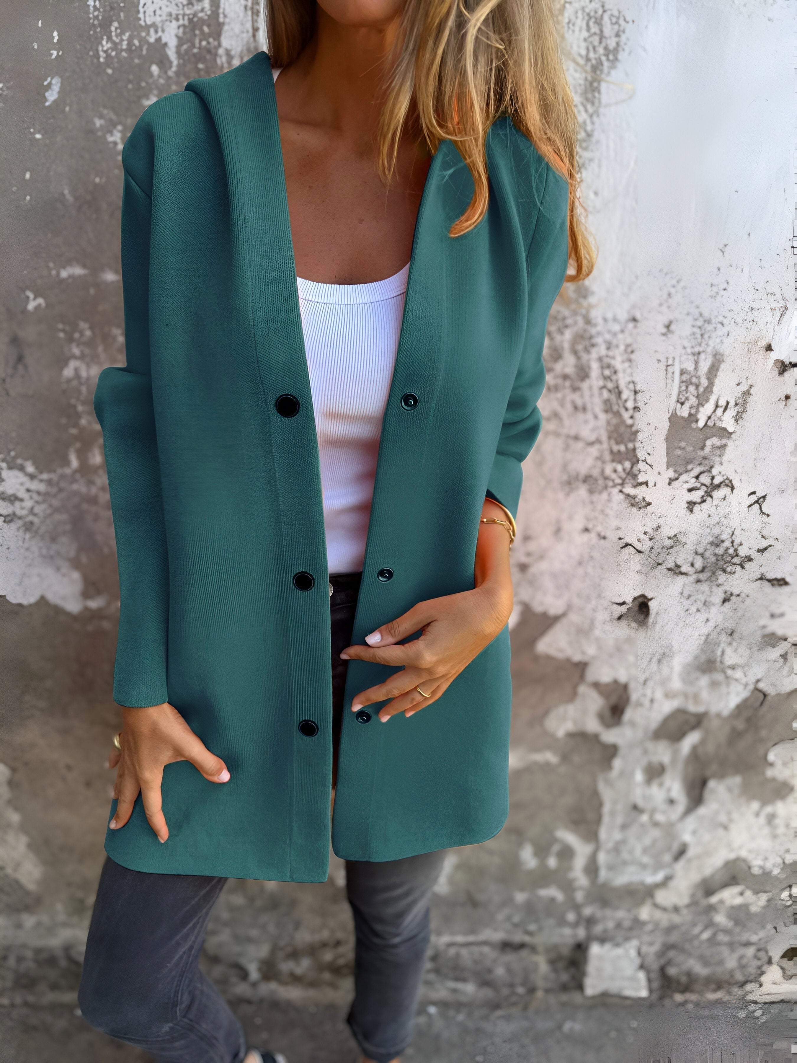 Denise | Damen Kapuzenjacke aus Baumwollmix, locker geschnittene Übergangsjacke | Nomadnts | Purple