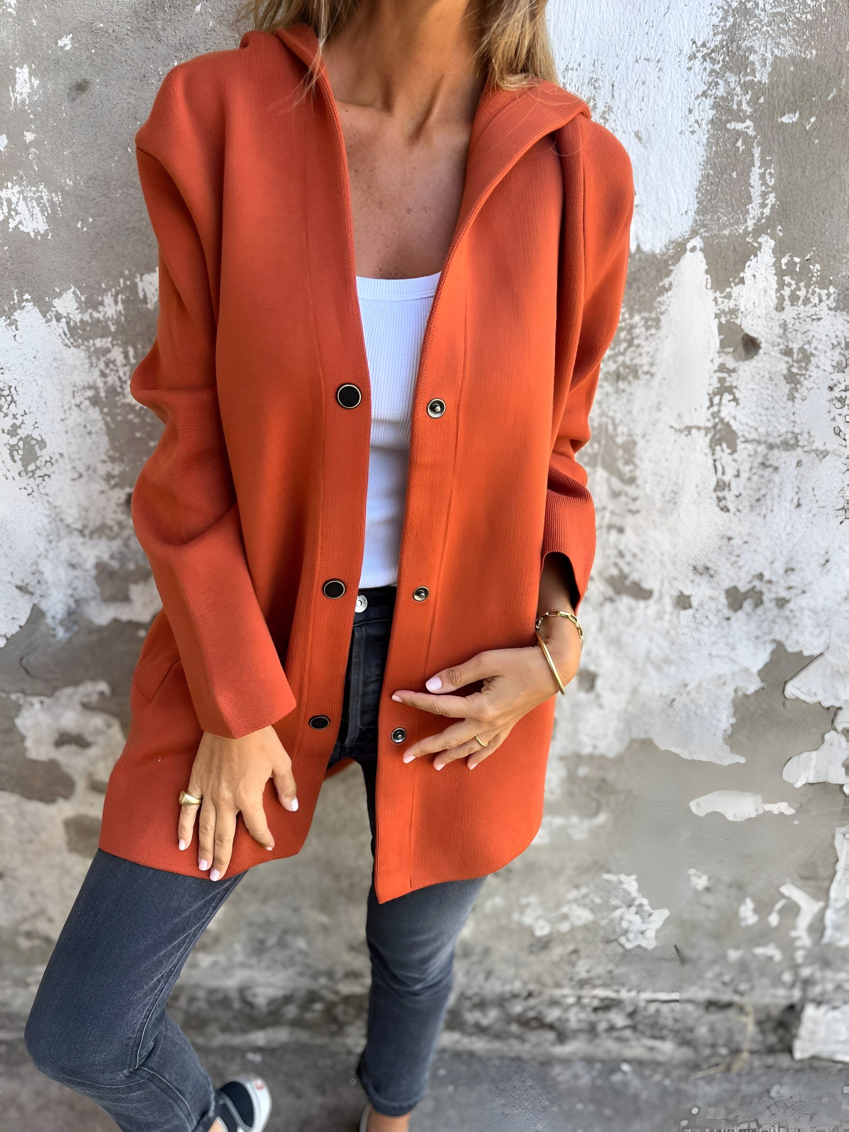 Denise | Damen Kapuzenjacke aus Baumwollmix, locker geschnittene Übergangsjacke | Nomadnts | Blue