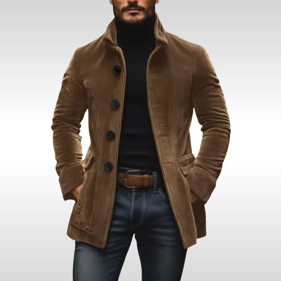 Detlef | Herren-Corduroy-Jacke mit strukturiertem Schnitt, Klassische Herbst-Jacke | Nomad NTS | Light Brown