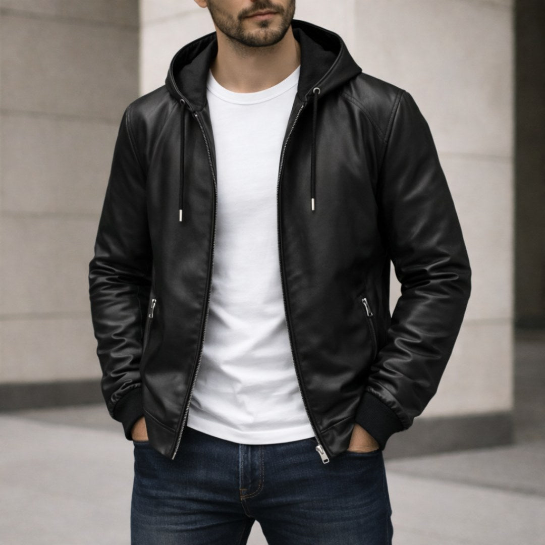 Devin | Herren-Kapuzenjacke mit klaren Linien, strukturierte Herbstjacke | Nomadnts