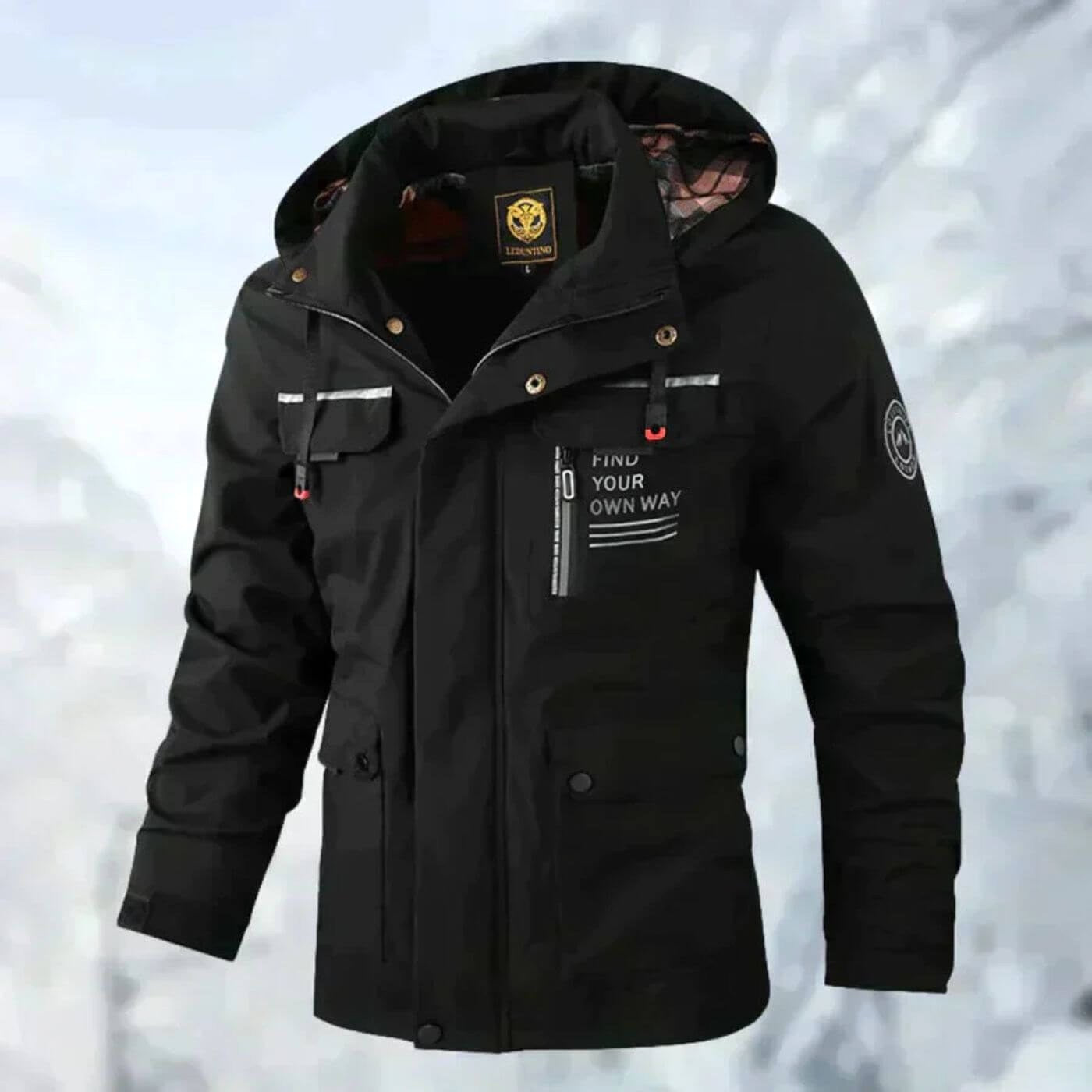 Dirk | Herrens Wasserdichte Outdoorjacke, Winddichte Herbstjacke | Nomad NTS | Zwart
