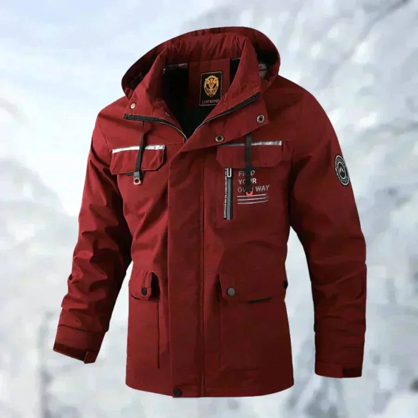 Dirk | Herrens Wasserdichte Outdoorjacke, Winddichte Herbstjacke | Nomad NTS | Rood