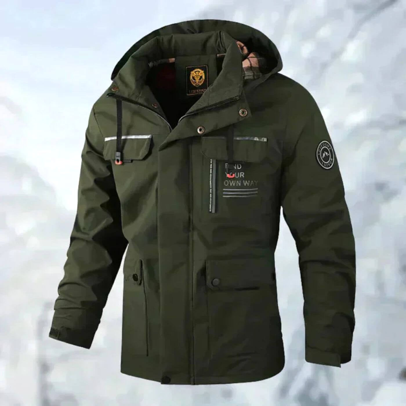 Dirk | Herrens Wasserdichte Outdoorjacke, Winddichte Herbstjacke | Nomad NTS | Groen
