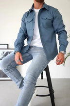 Dominic | Herren langärmelige Hemdjacke mit Knopfleiste, locker geschnittenes Overshirt | Nomadnts | Nomadnts