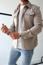 Dominic | Herren langärmelige Hemdjacke mit Knopfleiste, locker geschnittenes Overshirt | Nomadnts | Nomadnts