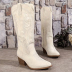 Dorothy | Damen Wildleder-Stiefeletten mit Blockabsatz, Western-Stiefel wadenhoch | Nomadnts | Nomadnts