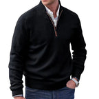 Eberhard | Herren Italienischer Pullover mit Reißverschluss, Eleganter Strickpullover | Nomad NTS | Gray