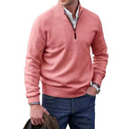 Eberhard | Herren Italienischer Pullover mit Reißverschluss, Eleganter Strickpullover | Nomad NTS | Pink