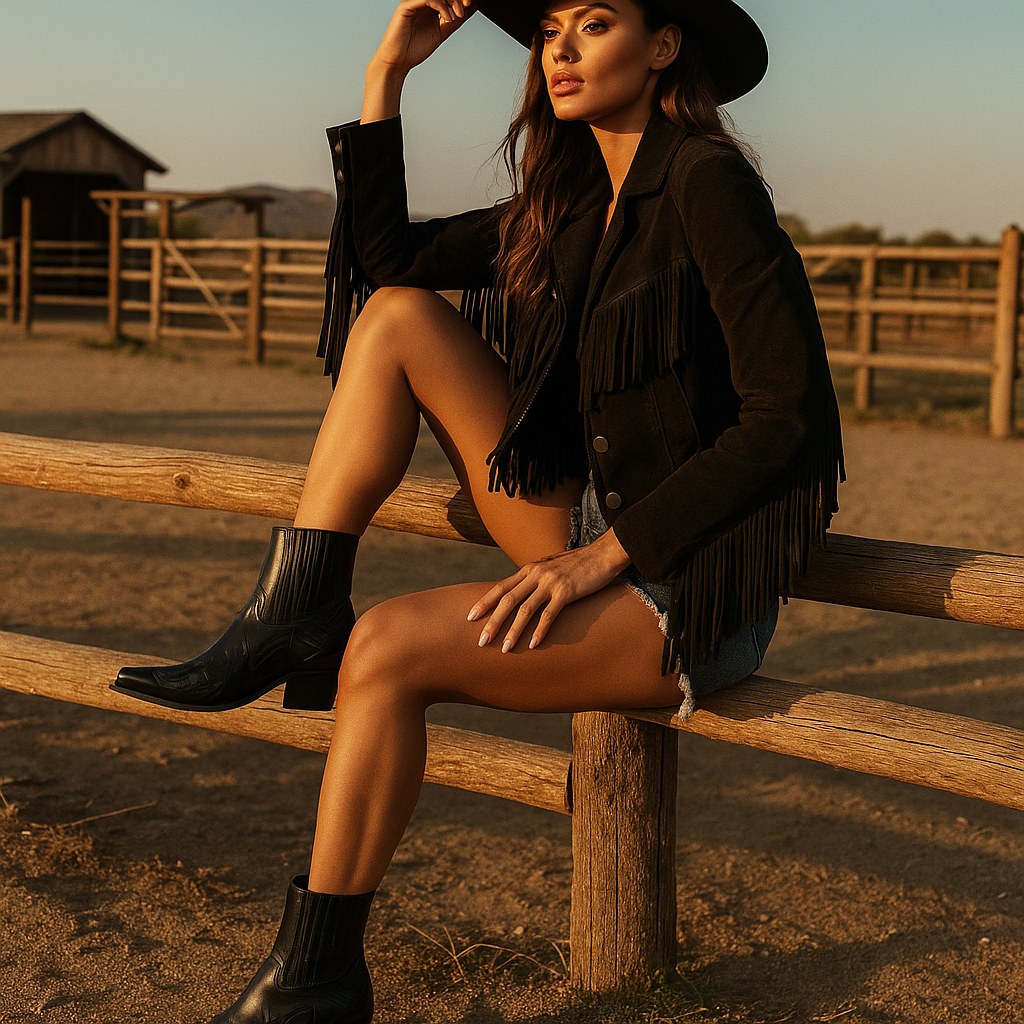 Edith | Damen Leder-Cowboystiefel, Stiefeletten im Western-Stil | Nomadnts | Nomadnts
