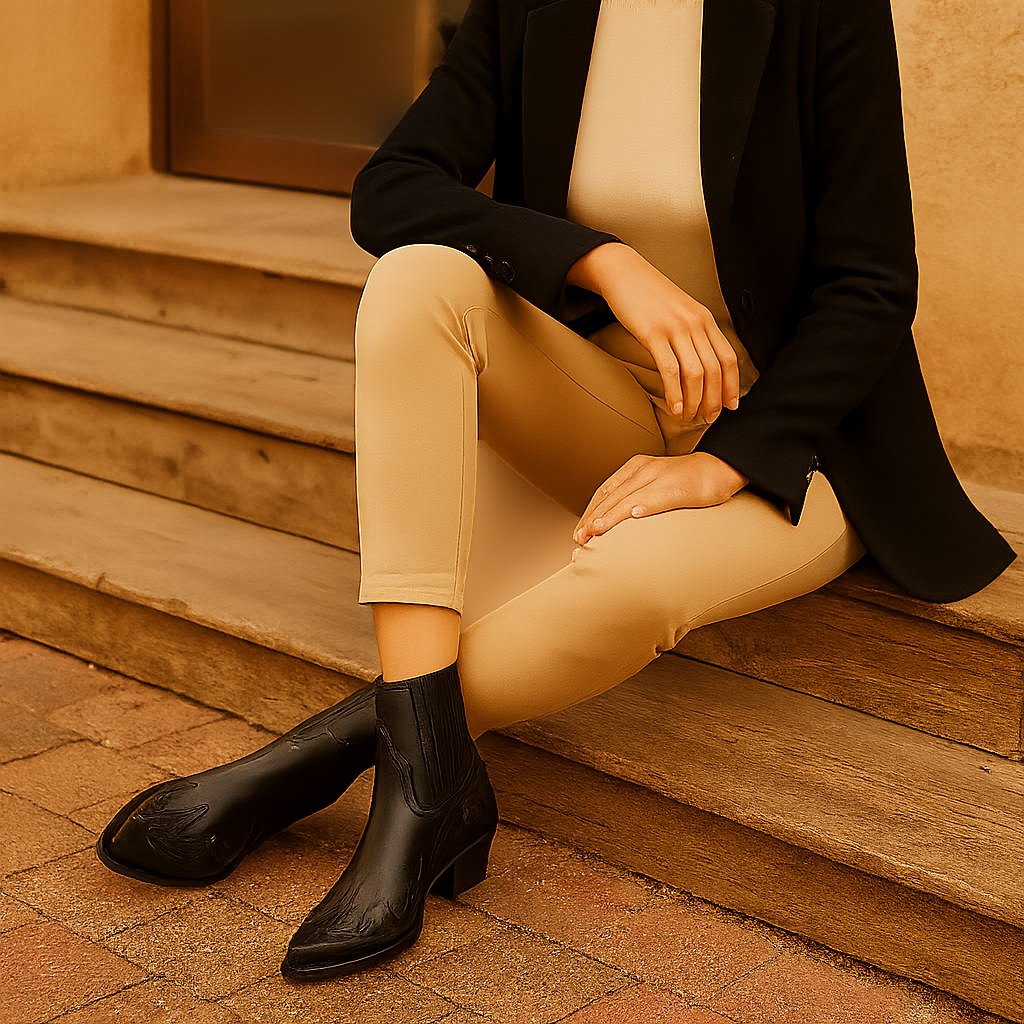 Edith | Damen Leder-Cowboystiefel, Stiefeletten im Western-Stil | Nomadnts | Nomadnts