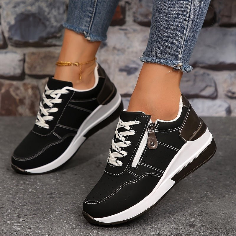 Edith | Damen orthopädische Sneaker, bequeme Slip-On-Schuhe | Nomadnts | Black