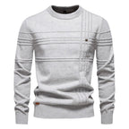 Edmund | Herren-Pullover mit Karomuster, Klassischer Strickpullover | Nomad NTS | Lichtgrijs