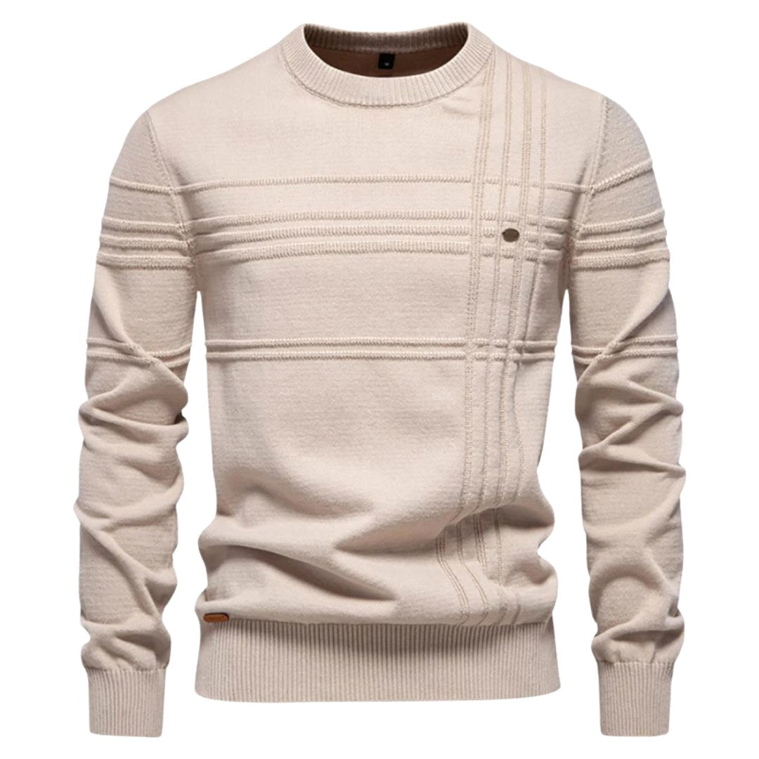 Edmund | Herren-Pullover mit Karomuster, Klassischer Strickpullover | Nomad NTS | Grijs