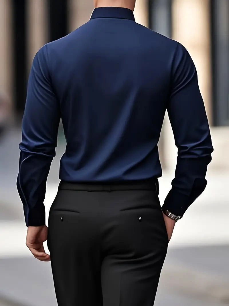 Edward | Herren langärmeliges atmungsaktives Hemd, schmal geschnittenes elegantes Hemd | Nomadnts | Nomadnts