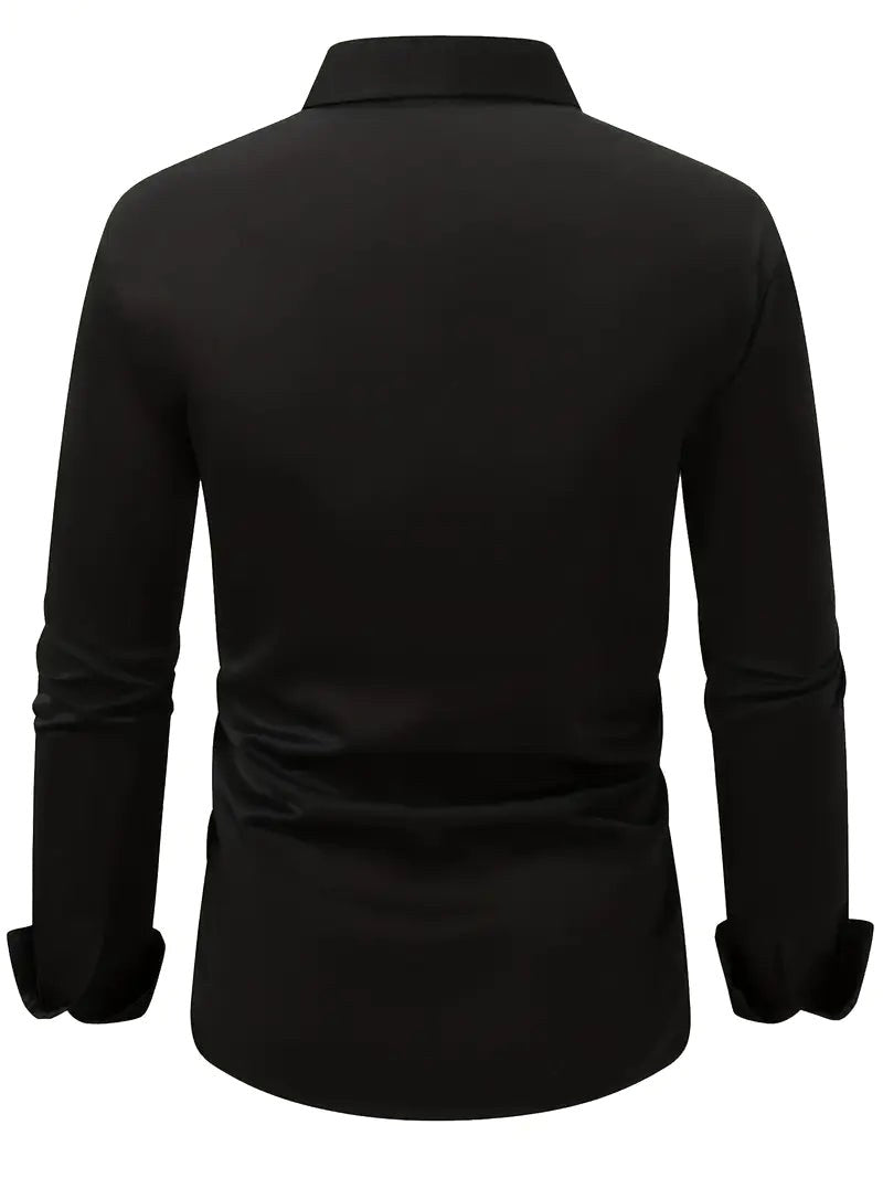 Edward | Herren langärmeliges atmungsaktives Hemd, schmal geschnittenes elegantes Hemd | Nomadnts | Nomadnts