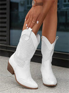 Eleanor | Damen Leder-Cowboystiefel, Stiefeletten mit Blockabsatz | Nomadnts | Nomadnts