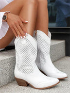 Eleanor | Damen Leder-Cowboystiefel, Stiefeletten mit Blockabsatz | Nomadnts | Nomadnts