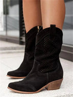 Eleanor | Damen Leder-Cowboystiefel, Stiefeletten mit Blockabsatz | Nomadnts | Nomadnts