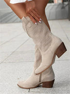 Eleanor | Damen Leder-Cowboystiefel, Stiefeletten mit Blockabsatz | Nomadnts | Nomadnts