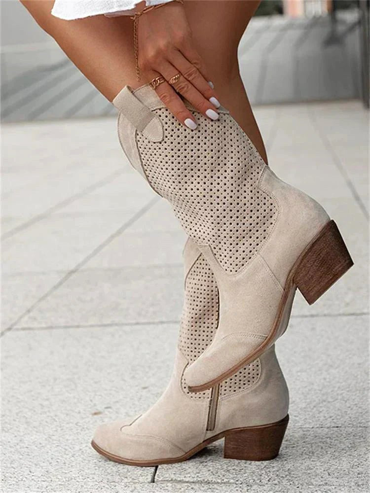Eleanor | Damen Leder-Cowboystiefel, Stiefeletten mit Blockabsatz | Nomadnts | Nomadnts